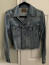 Cropped American Eagle Blue Denim Jacket, Size Xs, Fits Uk 6