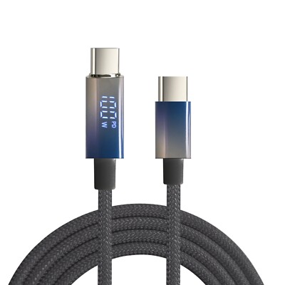 USB C 100W Ladekabel PD 5A LED Anzeige Schnell Type C Kabel Für Macbook Samsung