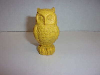Vintage EPPY Yellow Rubber Owl Squeak Toy 3 1/4'' Tall X 1 3/4'' Long X 1 3/4''