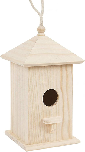 Wooden Birdhouse Creative Wooden Hanging Bird House for Small Bird DIY Birdcage