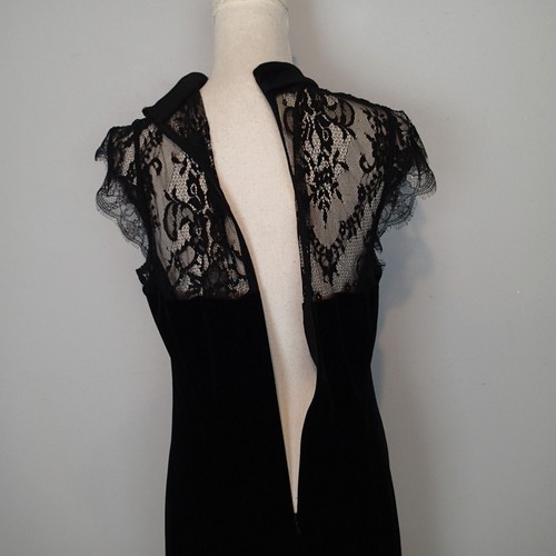 WHITE HOUSE BLACK MARKET NEW Velvet Shift Dress Lace Veiling Women Size 10 - Picture 8 of 18