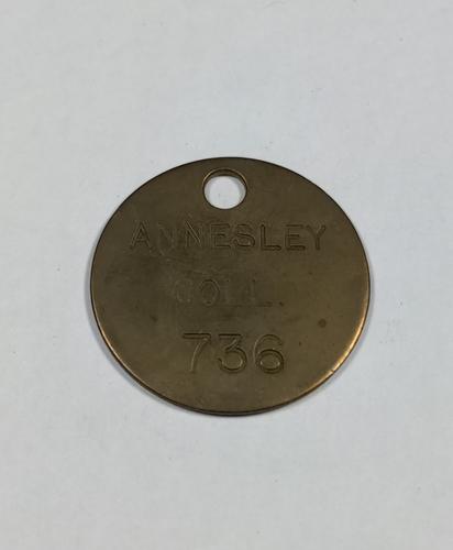 Annesley Colliery No 736 Brass Miners Pit Check Token Mining Memorabilia - Picture 3 of 5