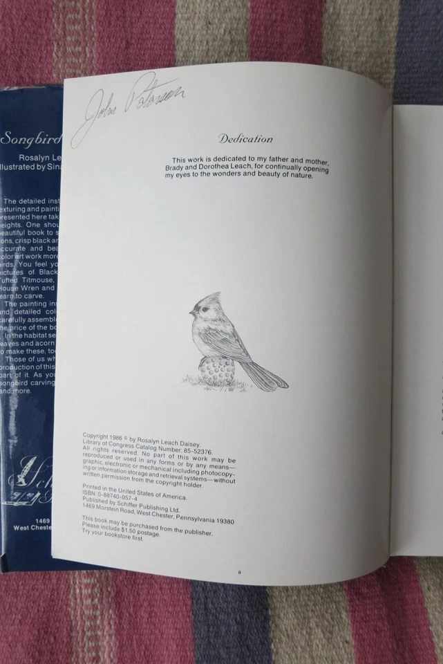 Rosalyn Leach Daisey SONGBIRD CARVING Illustrated Schiffer 1986 Hardcover DJ - Bild 4 von 4