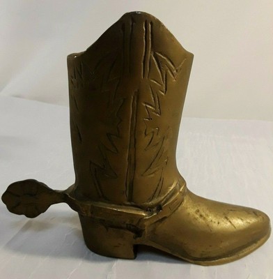 brass cowboy boot