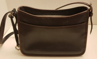 Sac à Main Bandoulière Vintage Brighton - Noir Avec Motif Crocodile Marron En Relief - Occasion
