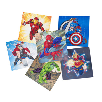 Craft Buddy Kristall 5D Diamant Malerei Karten Kits - Marvel Thor Hulk Spiderman
