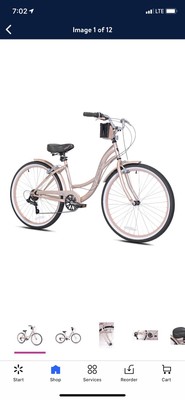 26 women's kent bayside cruiser bike rose gold