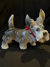 Collectible Porcelain SilvaC Scottish Terrier/ Black Scotty Large Dog Figurine 
