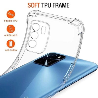 For OPPO A16 A16s A54S A96 A36 A76 A92 A52 A72 Case Clear TPU Shockproof Cover