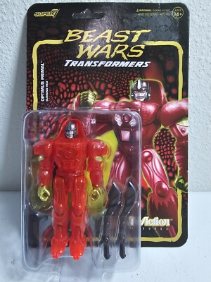  Transformers Beast Wars  Optimus Primal Maximal Burning Red ReAction Super 7
