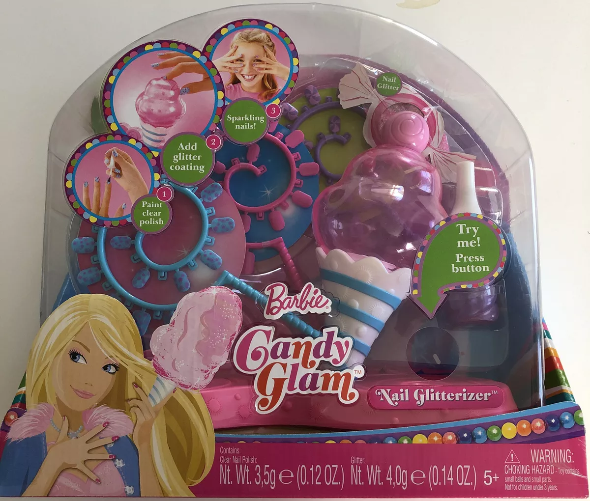 Barbie CANDY GLAM Nail Glitterizer Playset