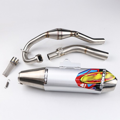 EXHAUST FULL SYSTEM STAINLESS RACHING SILVER FIT FOR HONDA CRF300L 2020-2025 - Picture 5 of 11