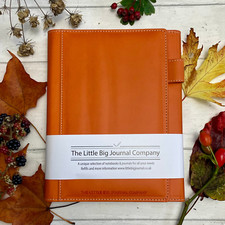 Magnetic Clasp A5 Refillable Faux Leather Journal Notebook Burnt Orange