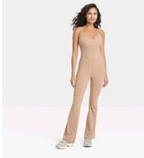 Women's Flare Long Bodysuit - JoyLab Tan XL