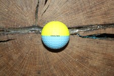 VINTAGE BLUE AND YELLOW PING EYE GOLF BALL MUST SEE RARE