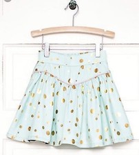 Matilda Jane GILDED GREENS Skirt 10 Mint Gold Foil Dot Twirl Hello Lovely NWT