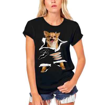 Damen Grafik T-Shirt aus Biobaumwolle Chihuahua-Hund   Chihuahua Dog