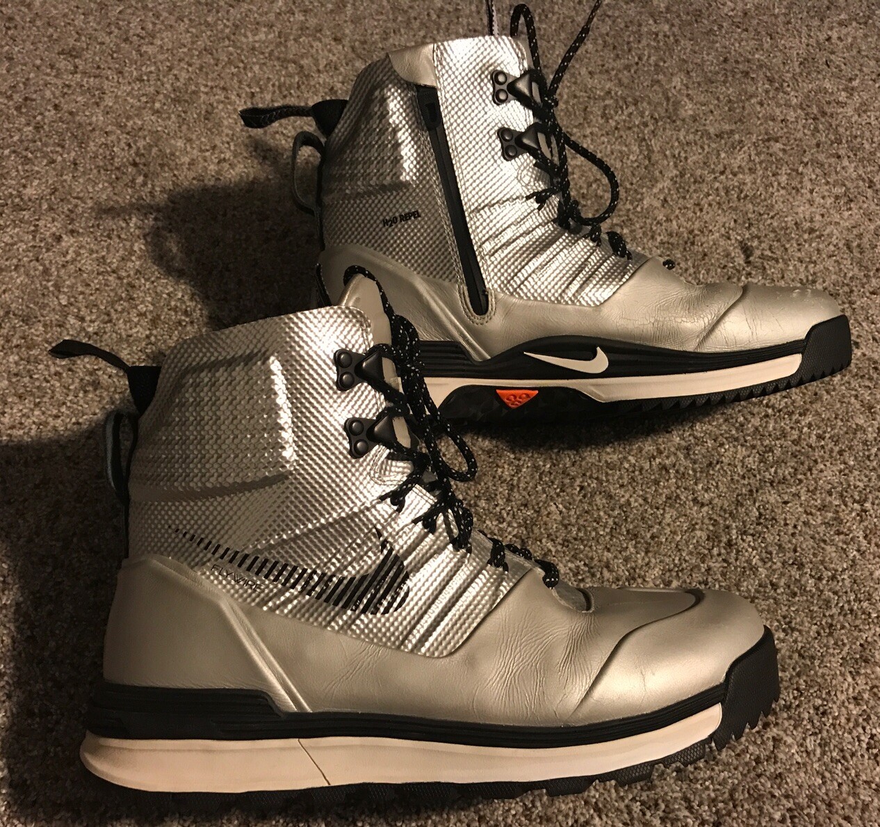 silver acg boots