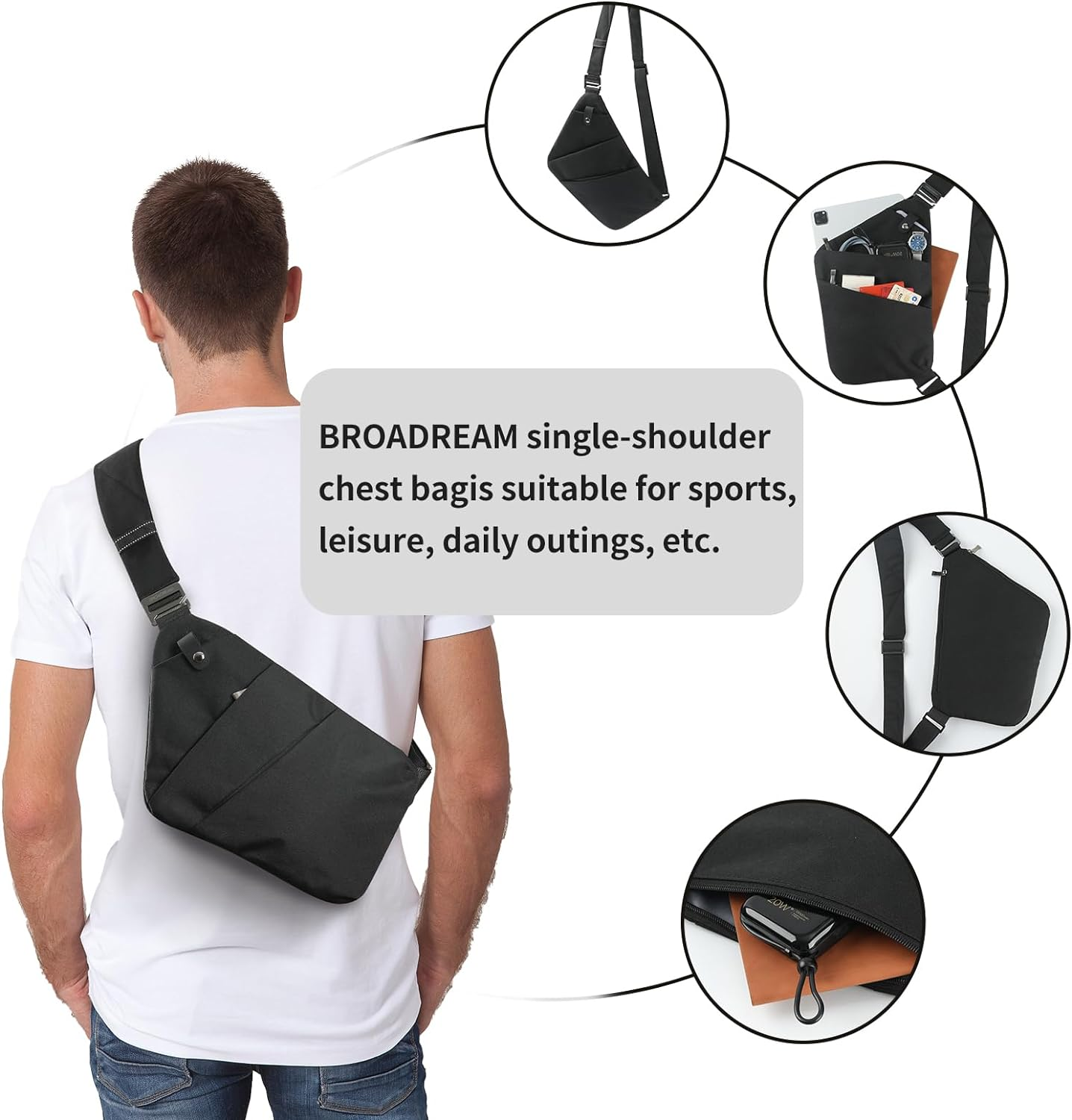 Personal Flex Bag for Men Women anti Theft Slim Crossbody Bag Sling