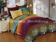 rainbow tree bedding set: duvet cover set or sheet set or accessories, all sizes