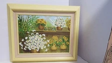Oil painting with Beautiful Flowers, Artist Unknown. Art studio. 22× 18 .Framed.