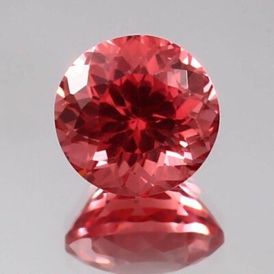 10x10 mm Natural Ceylon Padparadscha Round Sapphire Certified Loose Gemstone