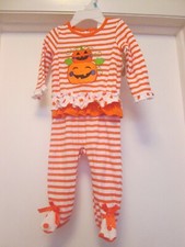 Halloween Fall Thanksgiving Baby Girl 6 Mo. 12-16 lbs. Pumpkin One Piece