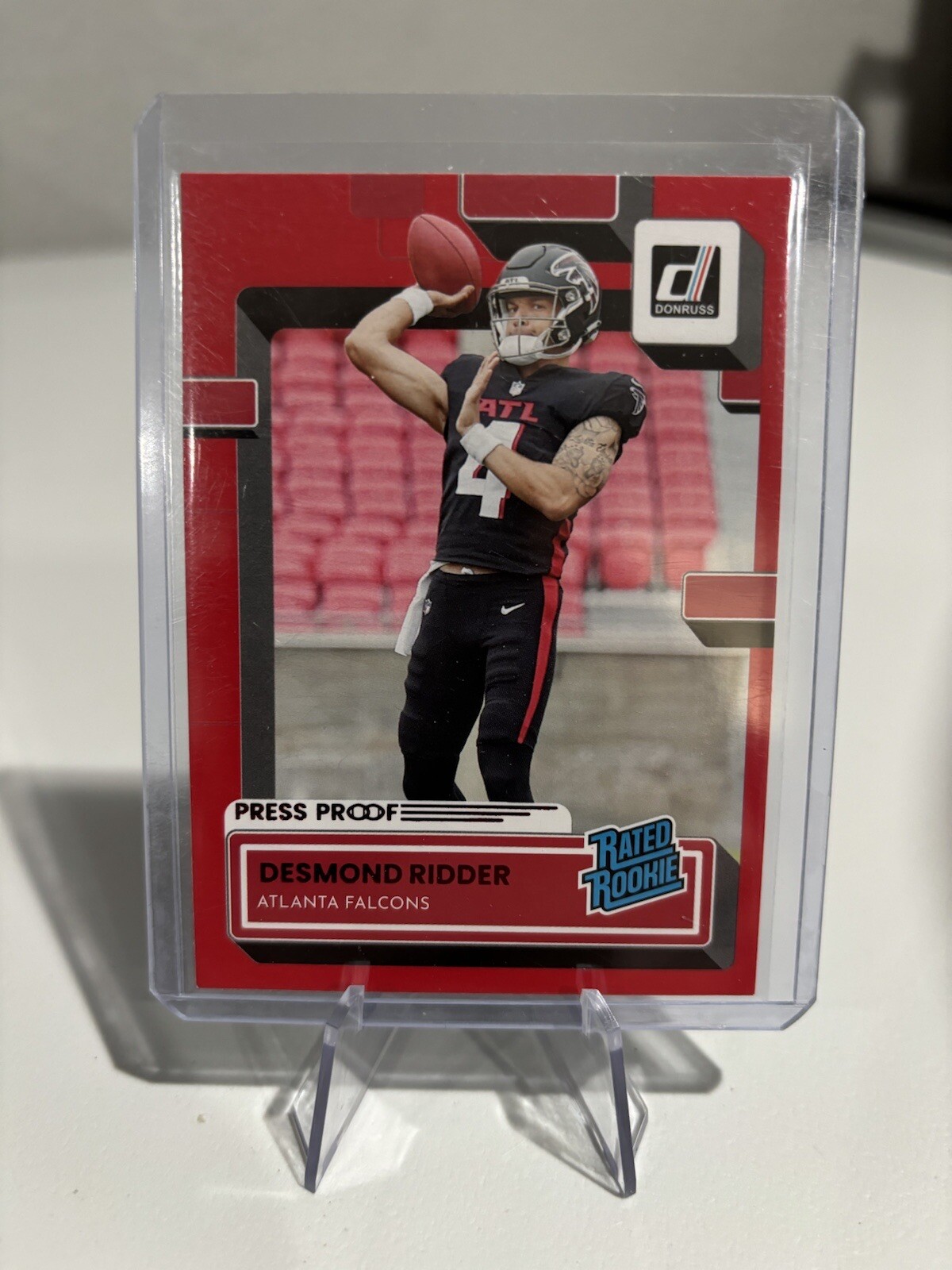 Desmond Ridder 2022 Panini Donruss Press Proof Red Rated Rookie RC #304 Falcons