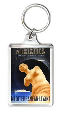 Vintage Adriatic Venice Steamboat Repro Keyring, Souvenir Keychain