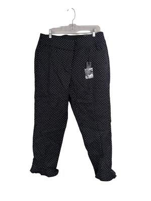  Lane Bryant The Allie Double Weave Stretch Black Polk A Dot Ankle Pants 14
