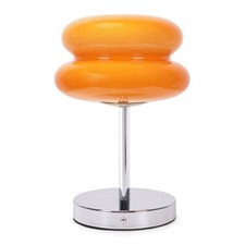 Orange Rechargeable LED Cordless Touch Table Lamp Macaron Lampshade Retro Light