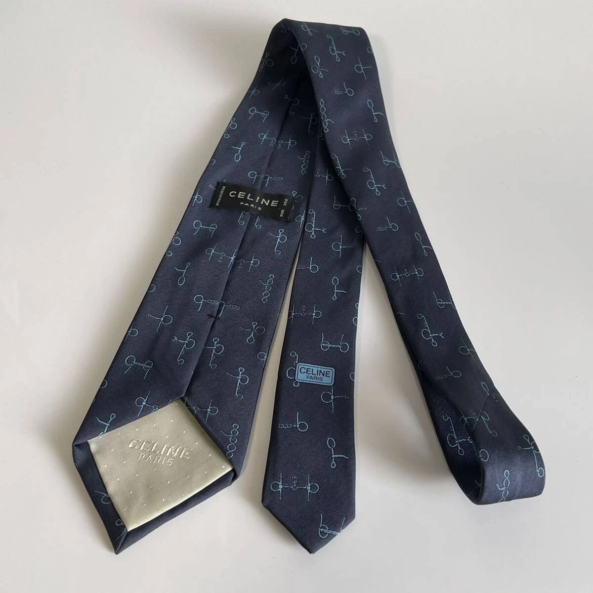 CELINE cravatta uomo seta originale usata cravatta abito classico lusso multicolore A103