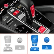 Alloy Car Console Gear Shift Button Trim Stickers For Porsche Cayenne 2018-2023