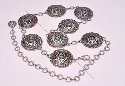 Women Inspired Southwest Wide Flower Antique Silver  display picture 1