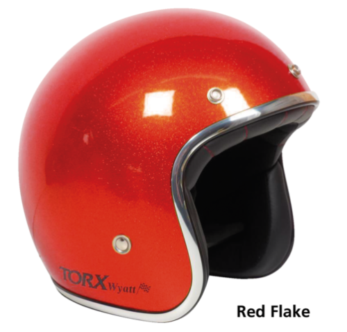 CASCO MOTO JET TORX WYATT RED FLAKE ANNI 70 OMOLOGATO ECE CALOTTA PICCOLA  HARLEY | eBay