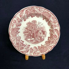 Spode England Pink Archive Collection "Rural Scenes" - 10 3/8" Dinner Plate