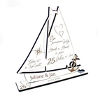 Silver Wedding Gift Wedding Anniversary 25 Years Personalised Decorative Ship ❤️