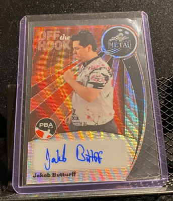 Jakob Butturff  2024 Leaf Metal PBA Off the Hook - Auto - Red #11/15  -