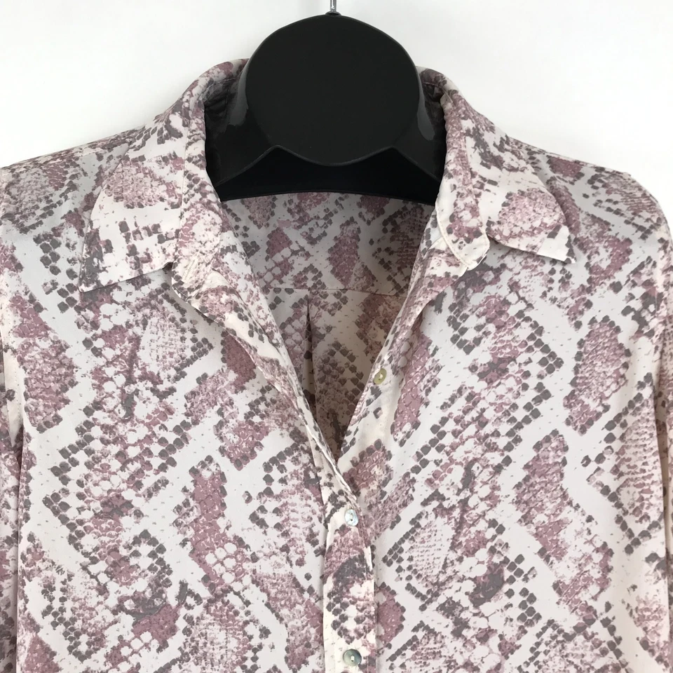 Блузка шифоновая с принтом из змеиной кожи NANETTE Nanette Lepore женский размер большой прозрачный - Изображение 2 из 4