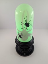 Gemmy Animated Light Up Green Spider Light Dome Lamp Halloween