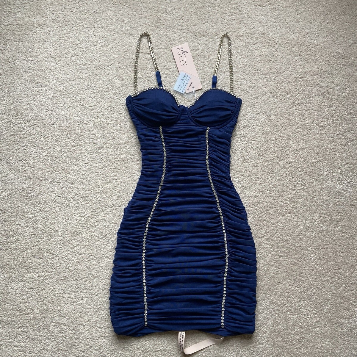oh polly navy blue dress Martie Mini Dress Navy