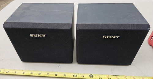 24KK42 SONY SS-SR9 SPEAKERS: SOUND GREAT, LOOK OK, 7" X 6" X 5-1/2" EACH, 2#6 EA
