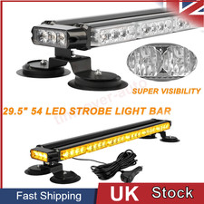 54 LED Roof Recovery Light Bar Amber Warning Strobe Flash Magnetic Beacon 12-24V