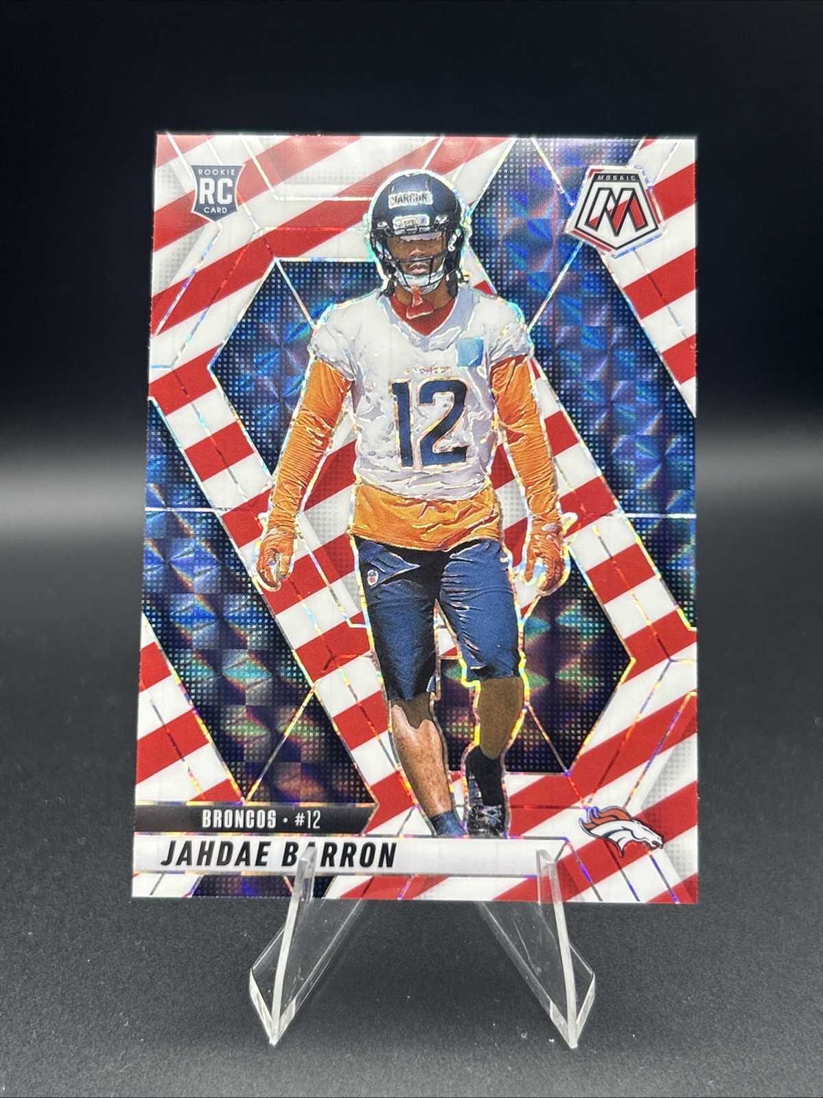Jahdae Barron Panini Mosaic #361 Red/White Stripe