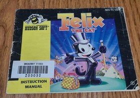 RARE NES Felix the Cat Box,Manual, cart. Cart not working, manual incomplete.