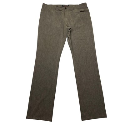ALBERTO Modern Fit Trousers Pants Men Sz 38 Brown Herringbone Ceramica Preppy
