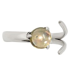Adjustable - Natural Ethiopian Opal 925 Sterling Silver Ring s.7 Jewelry R-1176