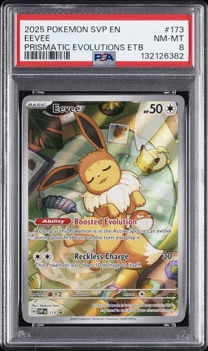 2025 POKEMON SVP EN-SV BLACK STAR PROMO #173 EEVEE PSA 8