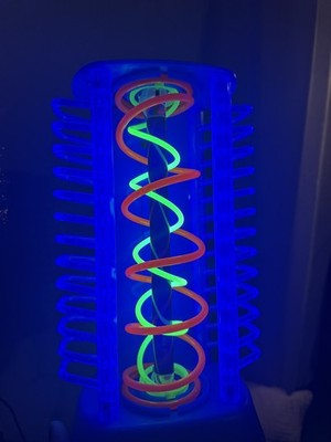 RARE Vintage 90s Blacklight CD Rack in Box - 24 CD Storage Tower