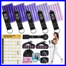Resistance Bands with Handles for Women, 5 Level Exercise Bands Workout Bands...